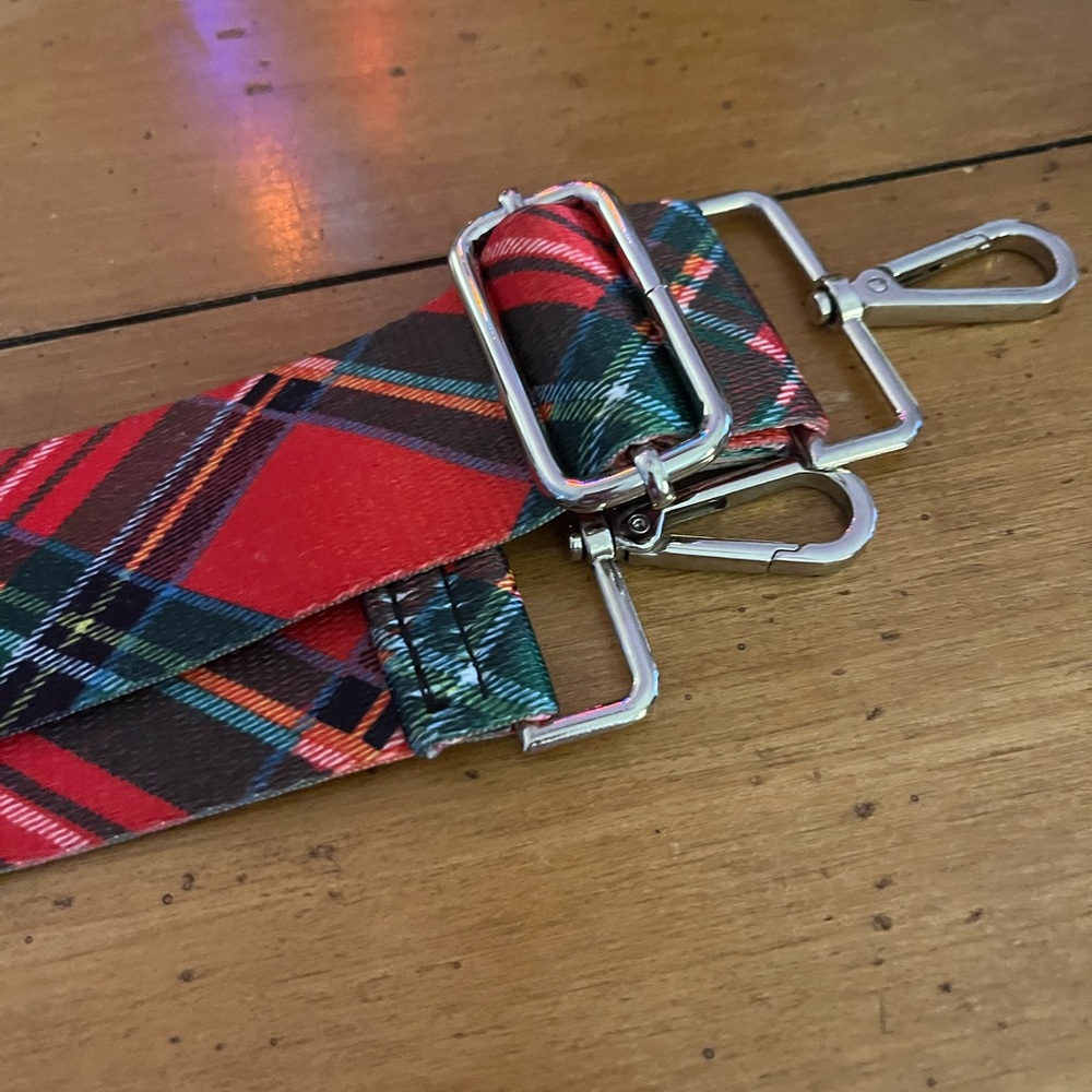 Plaid purse strap